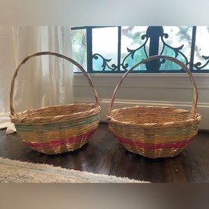 Pair of Easter multicolored baskets